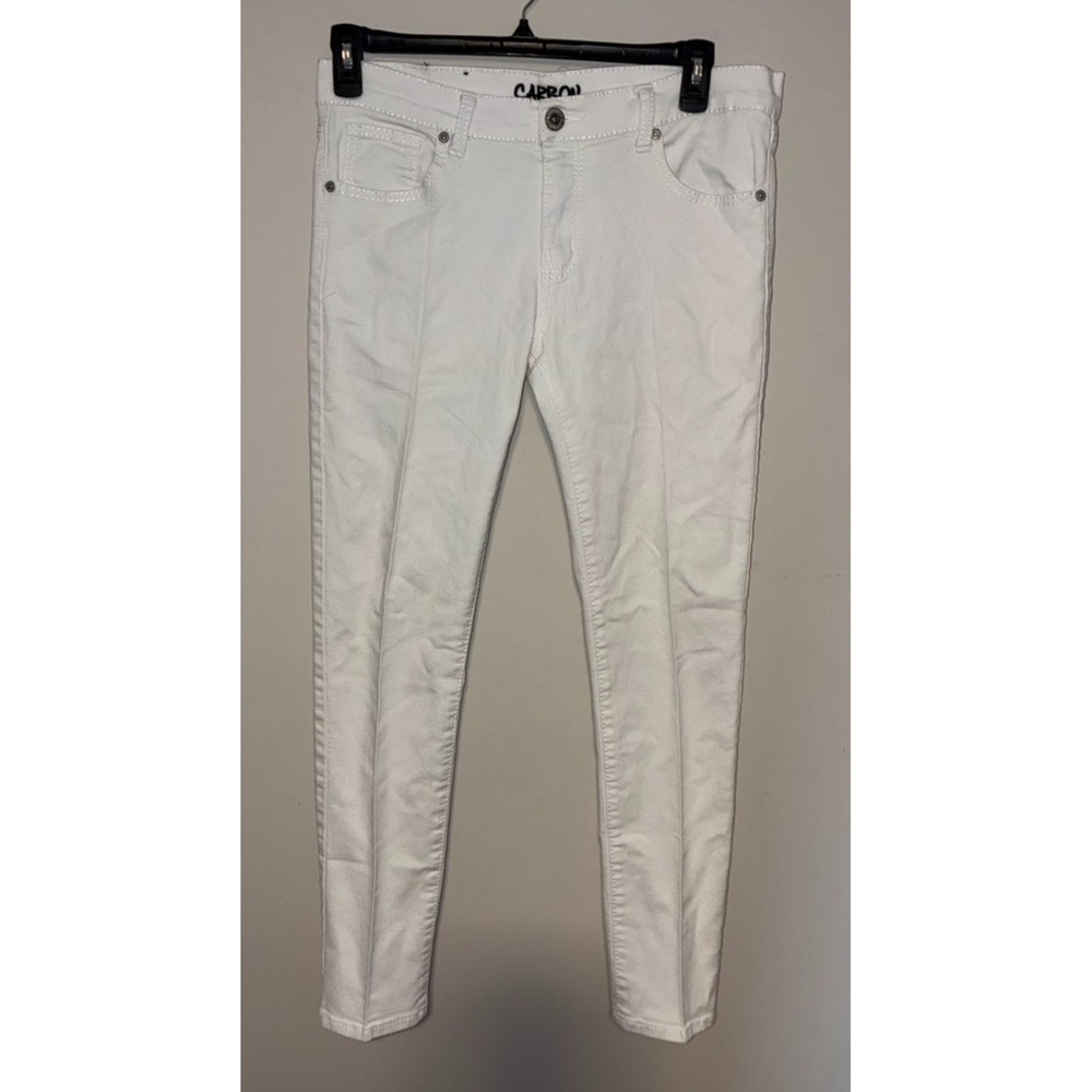Carbon White Skinny Jeans Mens 34x32 Stretch Denim